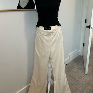 Massimo Dutti studio Cream Wide-Leg Pants
